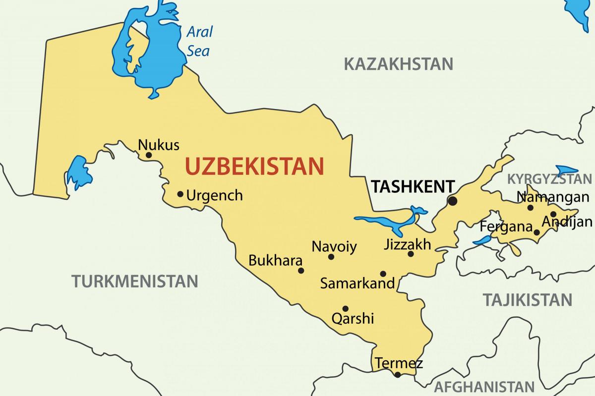 capital do Uzbequistão mapa