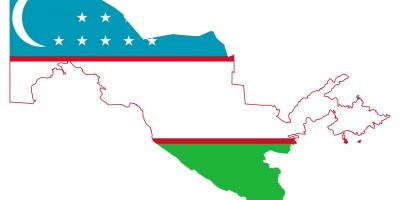 Mapa do Uzbequistão bandeira 